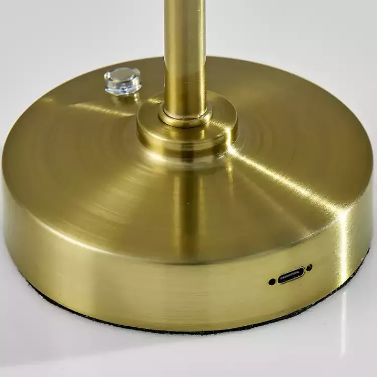 Outdoor Lighting-Kirklands Home Brass Metal Cone Shade Cordless Table Lamp Gold