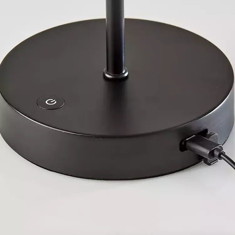 Outdoor Lighting-Kirklands Home Metal Scalloped Shade Cordless Table Lamp Black