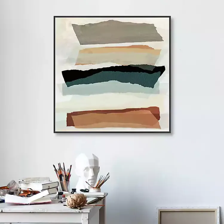 Canvas Art-Kirklands Home Torn Edges Framed Canvas Art Print Multi