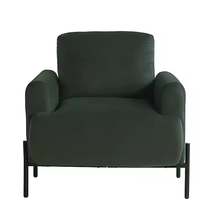 Accent Chairs-Kirklands Home Velvet Upholstered Knox Accent Chair Green