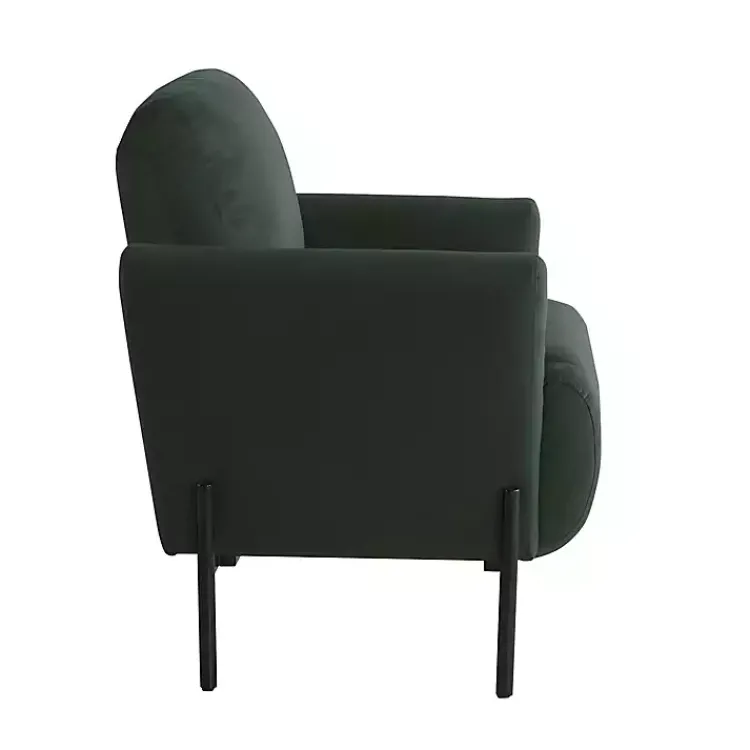 Accent Chairs-Kirklands Home Velvet Upholstered Knox Accent Chair Green