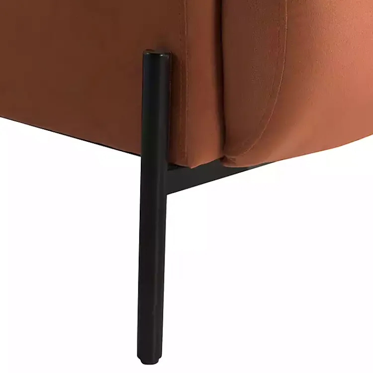 Accent Chairs-Kirklands Home Rust Velvet Upholstered Knox Accent Chair Orange