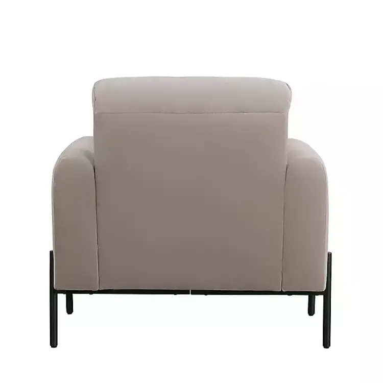 Accent Chairs-Kirklands Home Taupe Velvet Upholstered Knox Accent Chair Tan