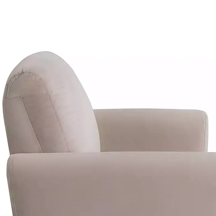 Accent Chairs-Kirklands Home Taupe Velvet Upholstered Knox Accent Chair Tan