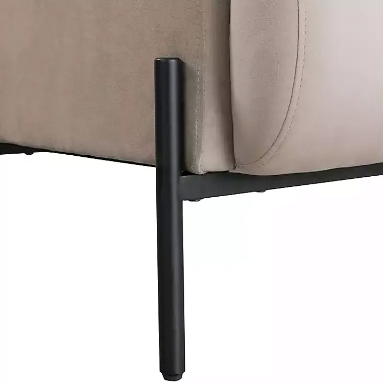 Accent Chairs-Kirklands Home Taupe Velvet Upholstered Knox Accent Chair Tan