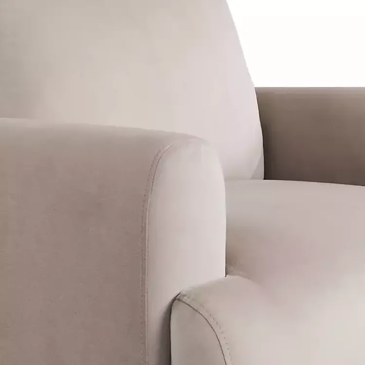 Accent Chairs-Kirklands Home Taupe Velvet Upholstered Knox Accent Chair Tan