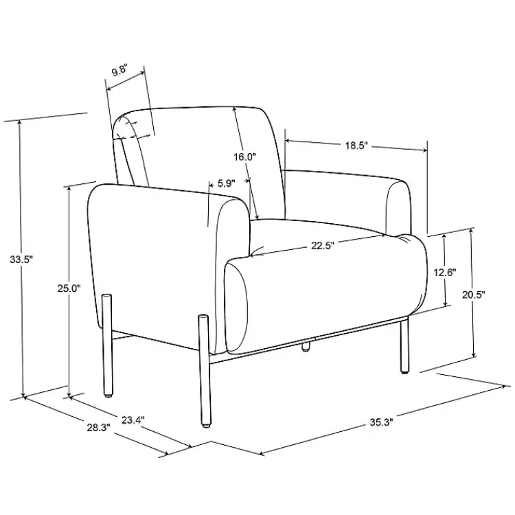 Accent Chairs-Kirklands Home Taupe Velvet Upholstered Knox Accent Chair Tan