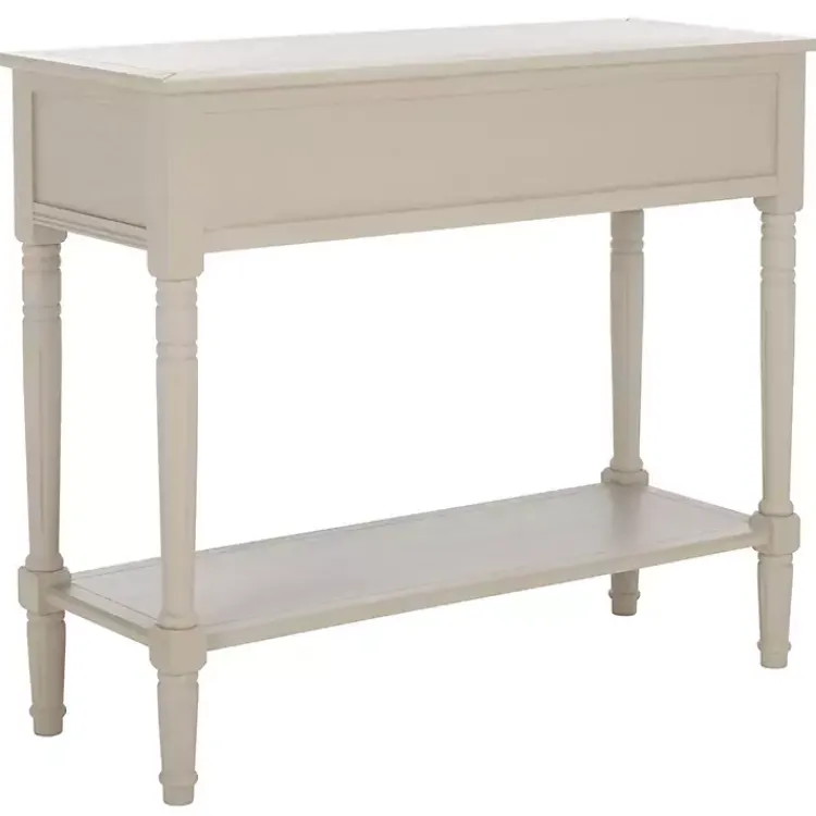 Console Tables-Kirklands Home Vintage 2-Drawer Samantha Console Table Gray