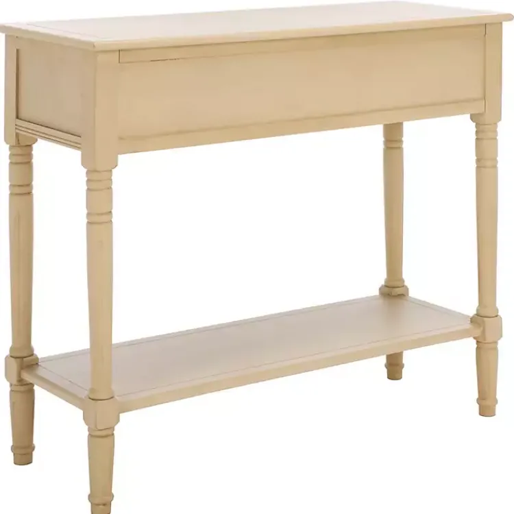Console Tables-Kirklands Home Warm Natural 2- Drawer Samantha Console Table Tan