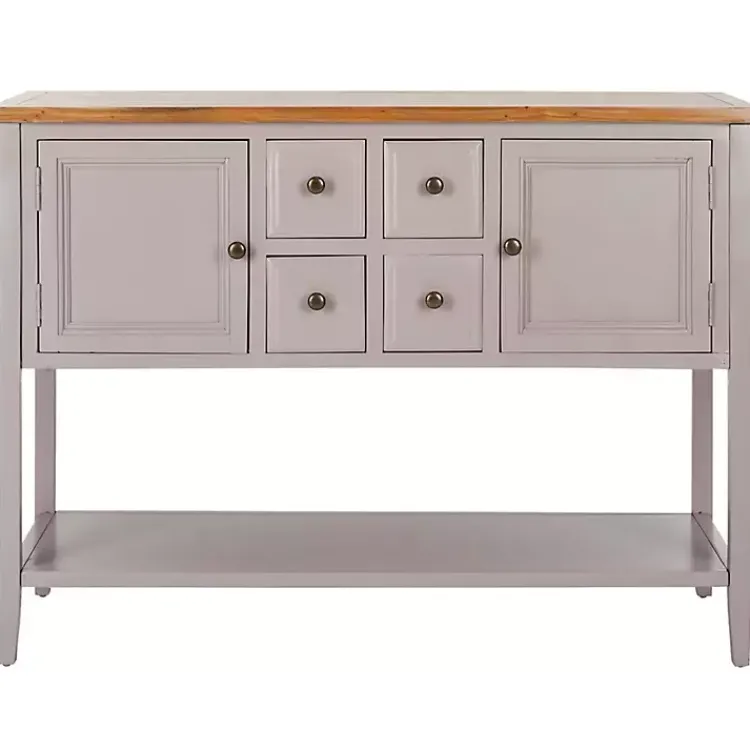 Cabinets & Sideboards-Kirklands Home & Oak 4-Drawer Charlotte Sideboard Gray