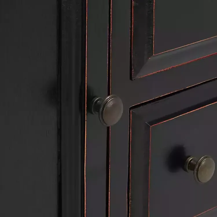 Cabinets & Sideboards-Kirklands Home & Oak 4-Drawer Charlotte Sideboard Black