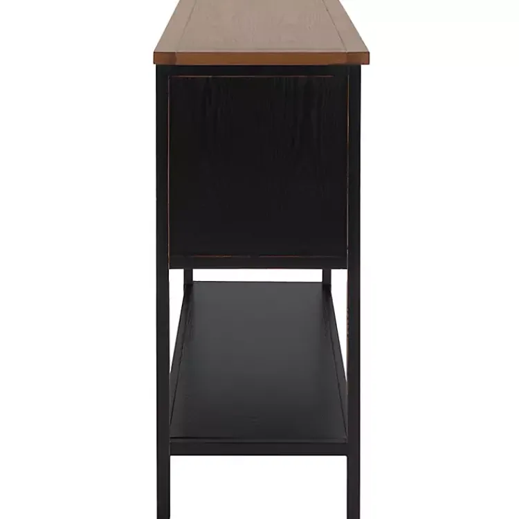 Cabinets & Sideboards-Kirklands Home & Oak 4-Drawer Charlotte Sideboard Black