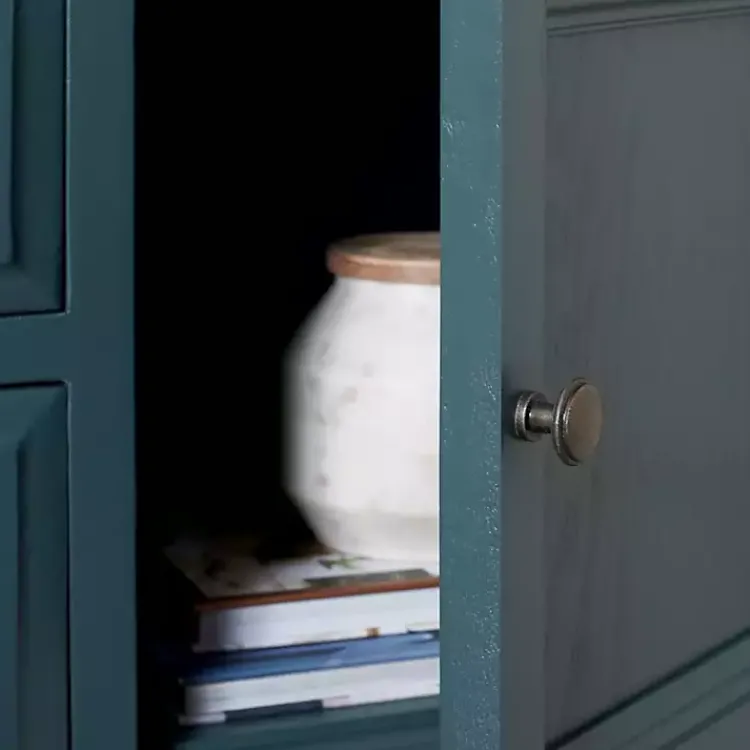 Cabinets & Sideboards-Kirklands Home Slate Teal 4-Drawer Charlotte Sideboard Blue