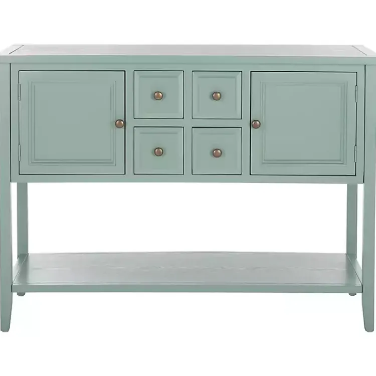 Cabinets & Sideboards-Kirklands Home Seafoam 4-Drawer Charlotte Sideboard Green