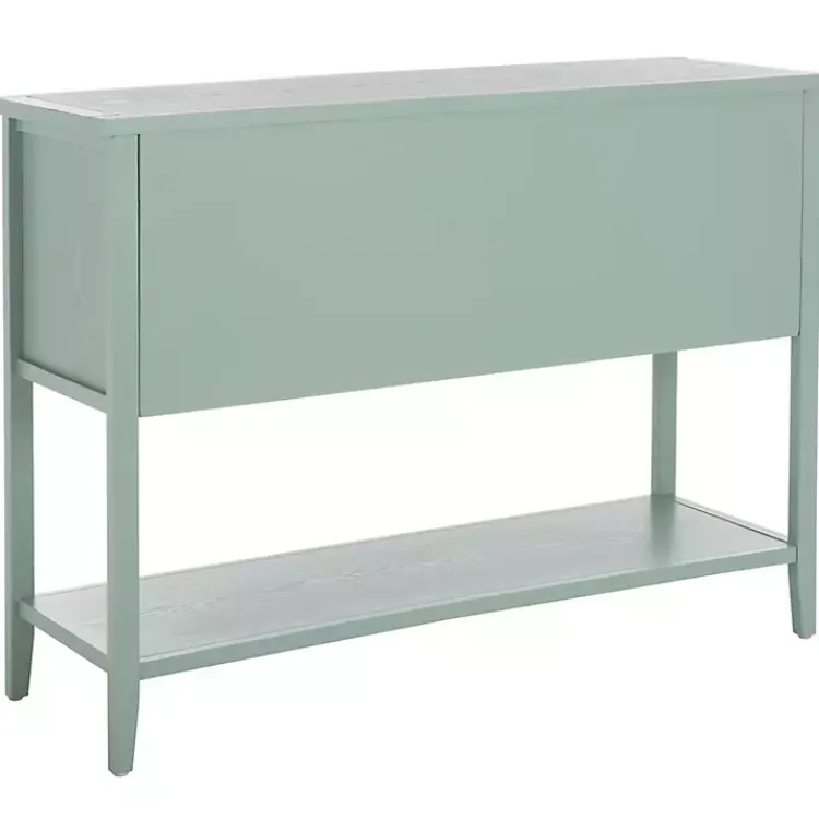 Cabinets & Sideboards-Kirklands Home Seafoam 4-Drawer Charlotte Sideboard Green