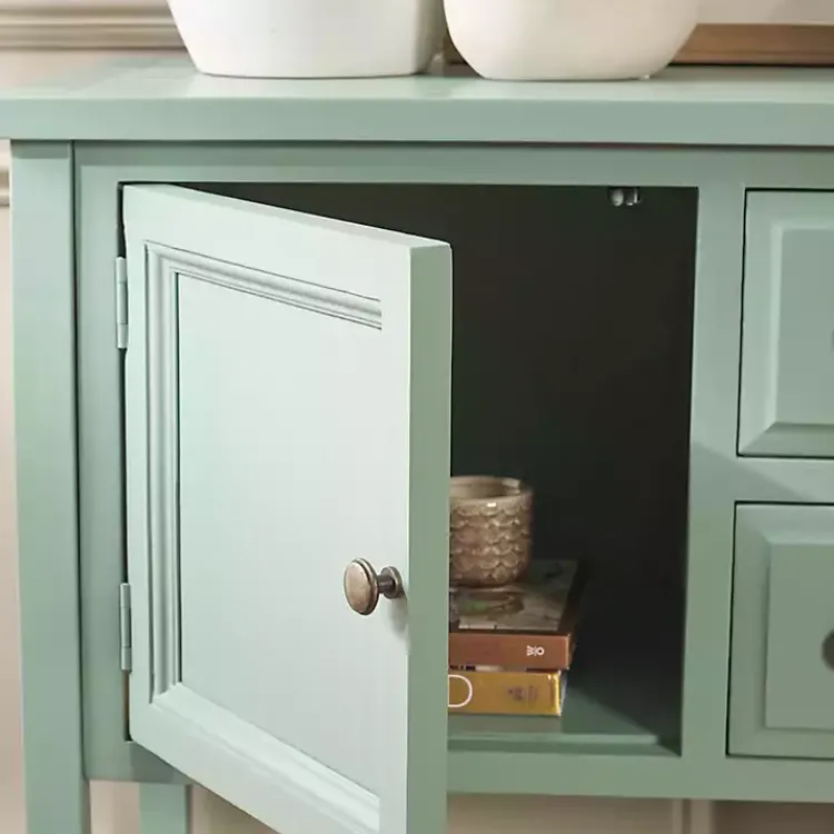 Cabinets & Sideboards-Kirklands Home Seafoam 4-Drawer Charlotte Sideboard Green