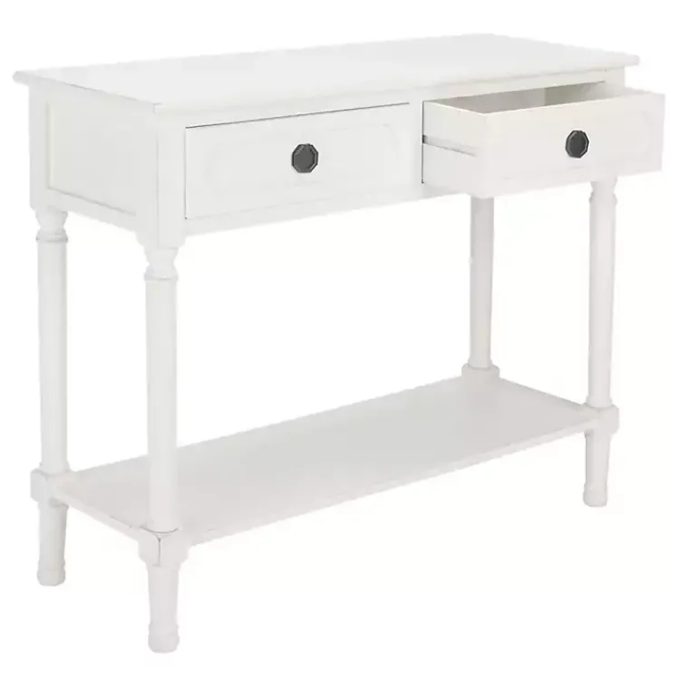 Console Tables-Kirklands Home Wood Allura Console Table White