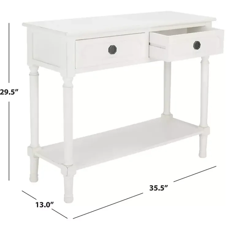 Console Tables-Kirklands Home Wood Allura Console Table White