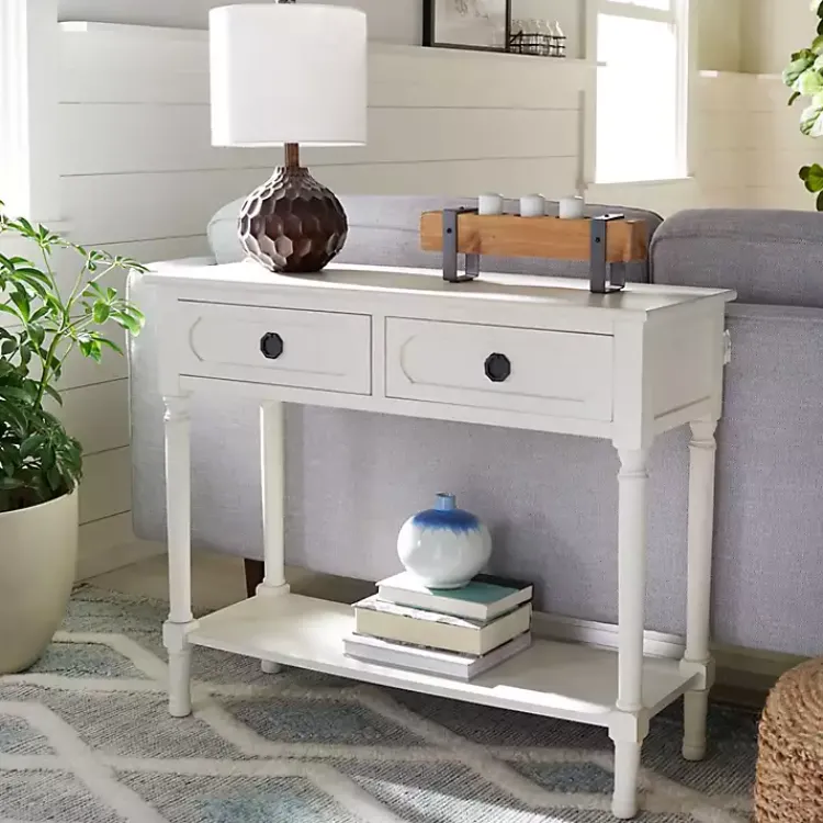 Console Tables-Kirklands Home Wood Allura Console Table White