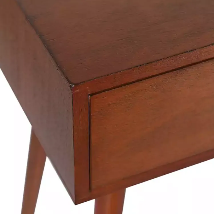 Accent & End Tables-Kirklands Home Walnut Wood 1-Drawer Arthur Accent Table Brown