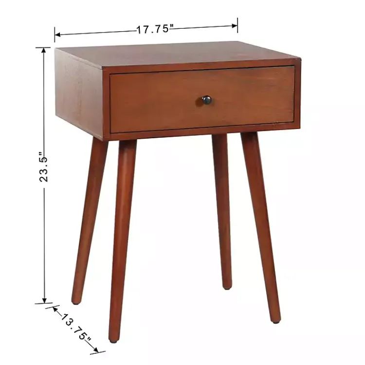 Accent & End Tables-Kirklands Home Walnut Wood 1-Drawer Arthur Accent Table Brown