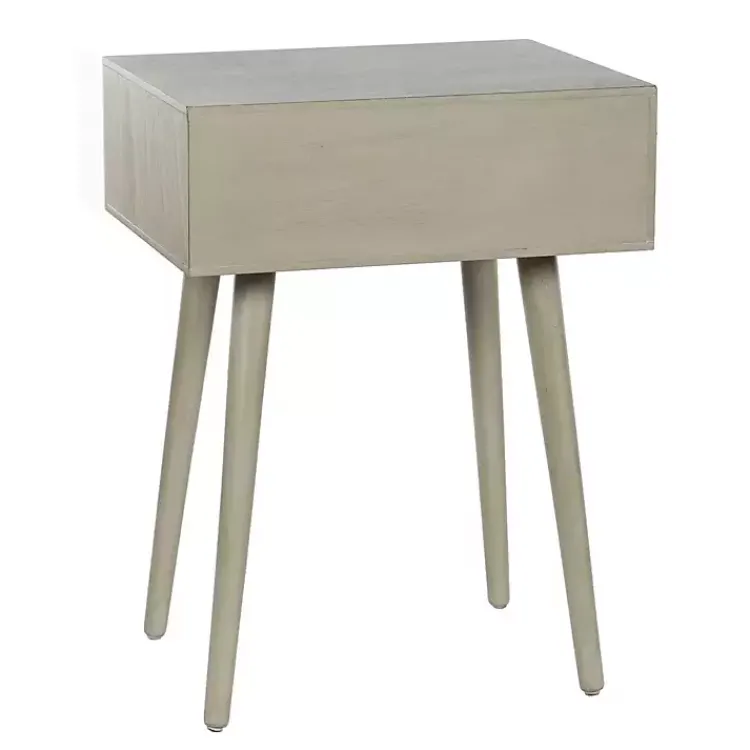Accent & End Tables-Kirklands Home Natural Wood 1-Drawer Arthur Accent Table Gray