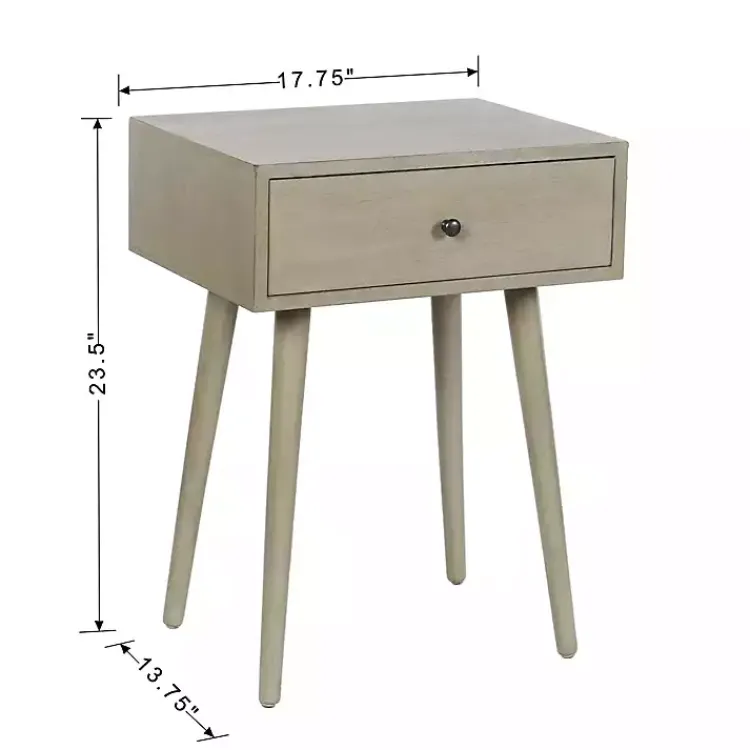 Accent & End Tables-Kirklands Home Natural Wood 1-Drawer Arthur Accent Table Gray