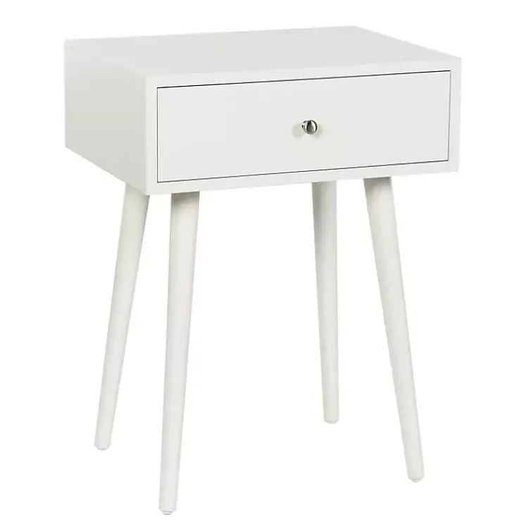 Accent & End Tables-Kirklands Home Wood 1-Drawer Arthur Accent Table White