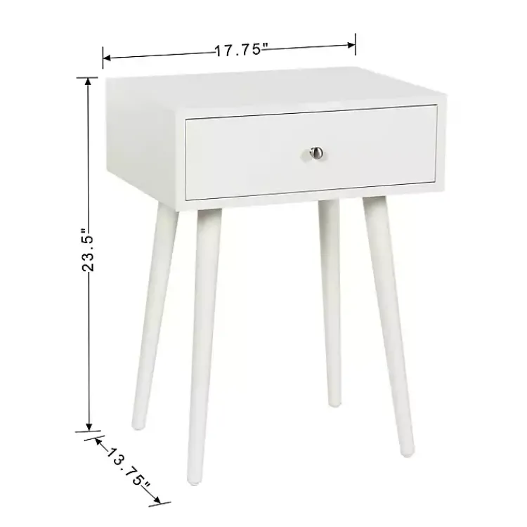 Accent & End Tables-Kirklands Home Wood 1-Drawer Arthur Accent Table White
