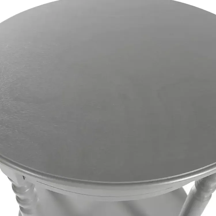 Accent & End Tables-Kirklands Home Wood Oval Emily Accent Table Gray