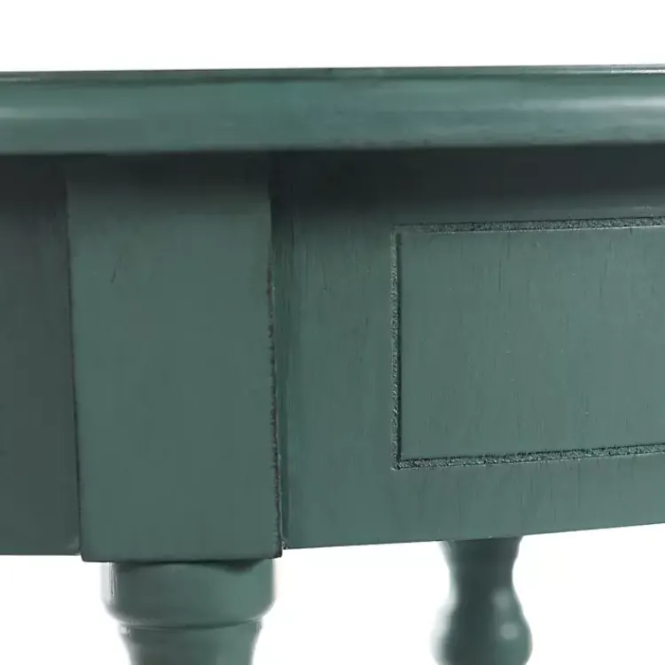 Accent & End Tables-Kirklands Home Turquoise Wood Oval Emily Accent Table Blue