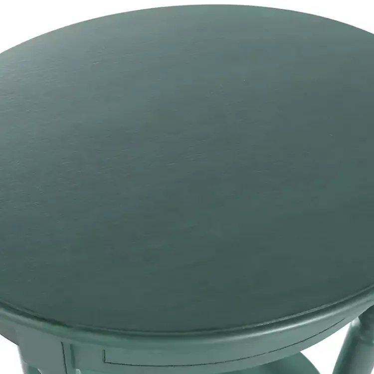 Accent & End Tables-Kirklands Home Turquoise Wood Oval Emily Accent Table Blue