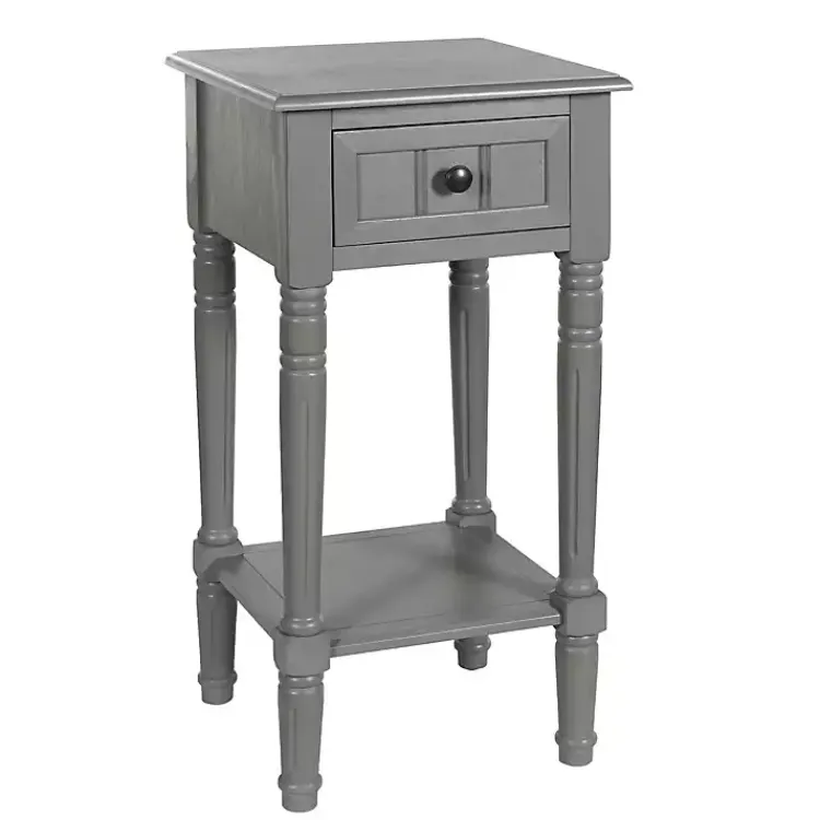 Accent & End Tables-Kirklands Home Wood Square Hampton Accent Table Gray