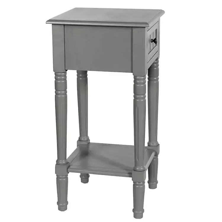 Accent & End Tables-Kirklands Home Wood Square Hampton Accent Table Gray