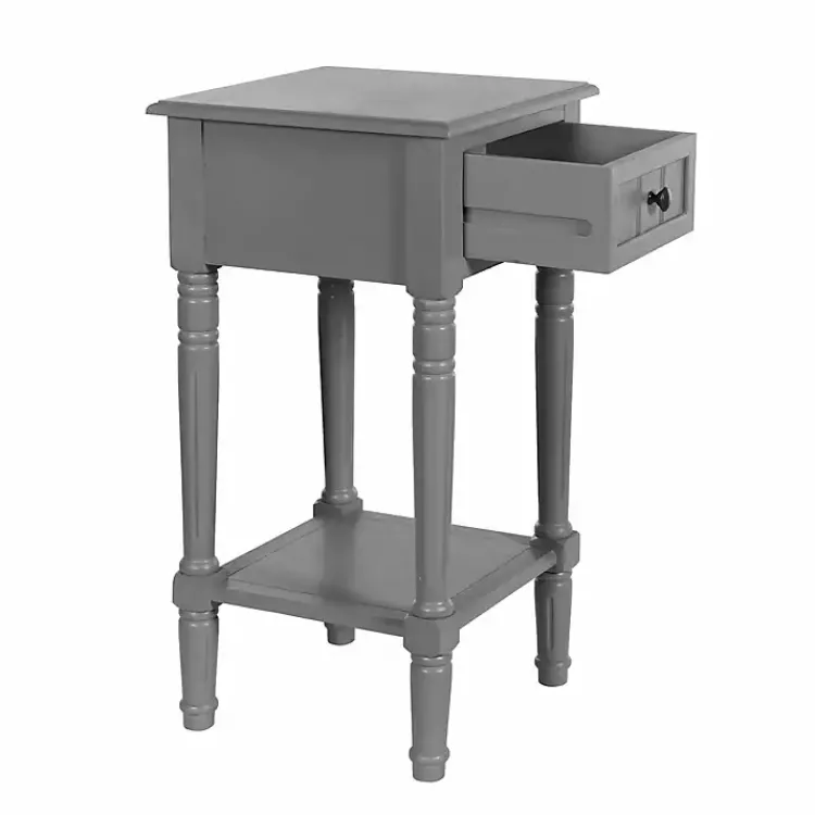 Accent & End Tables-Kirklands Home Wood Square Hampton Accent Table Gray