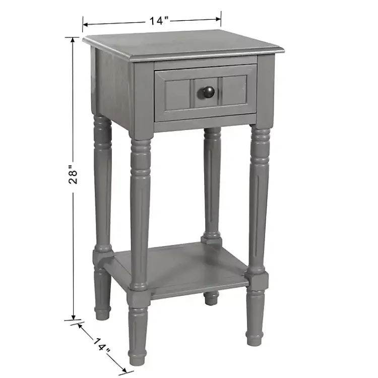 Accent & End Tables-Kirklands Home Wood Square Hampton Accent Table Gray