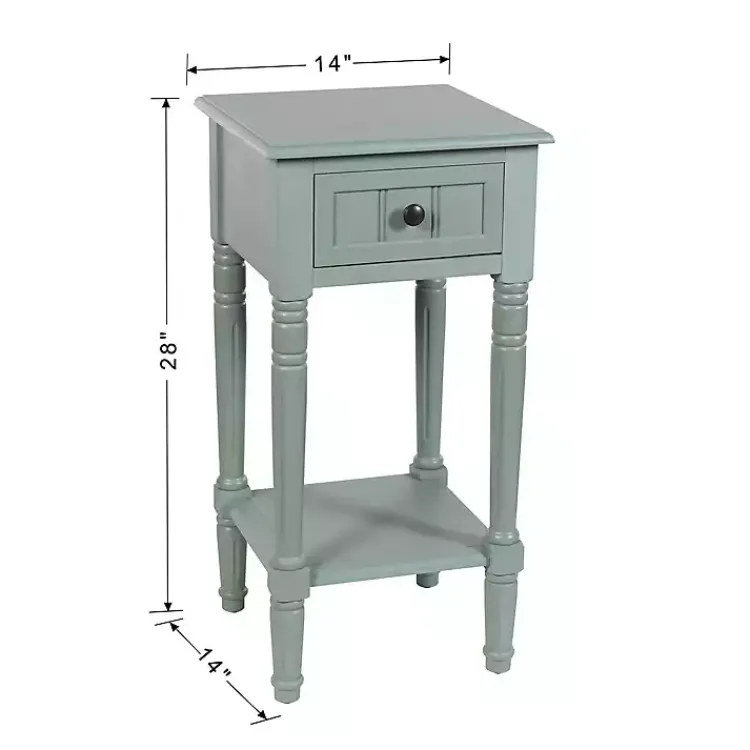 Accent & End Tables-Kirklands Home Light Wood Square Hampton Accent Table Blue