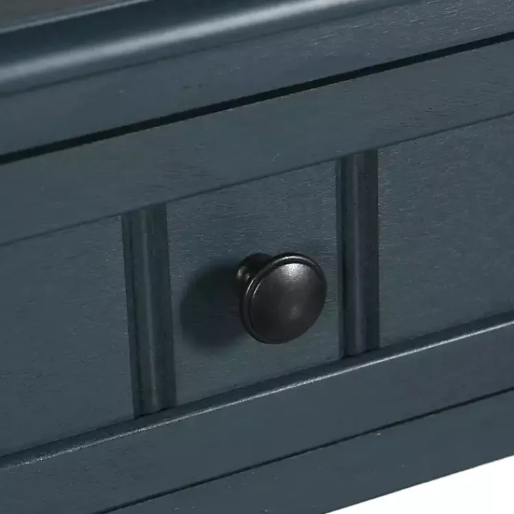 Accent & End Tables-Kirklands Home Navy Wood Square Hampton Accent Table Blue