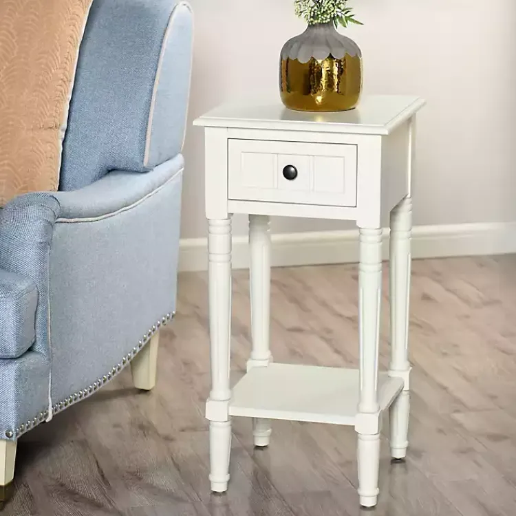 Accent & End Tables-Kirklands Home Wood Square Hampton Accent Table White