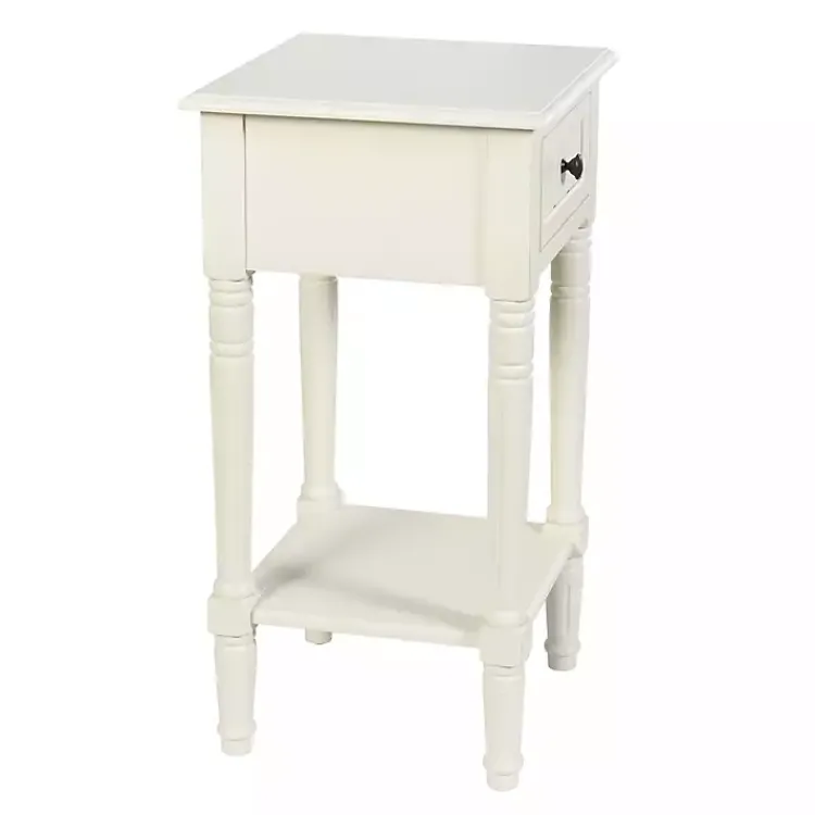 Accent & End Tables-Kirklands Home Wood Square Hampton Accent Table White