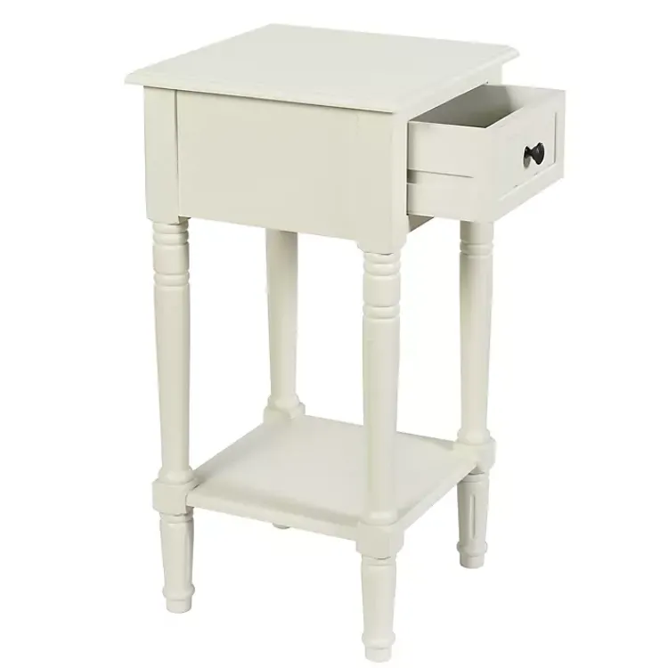 Accent & End Tables-Kirklands Home Wood Square Hampton Accent Table White