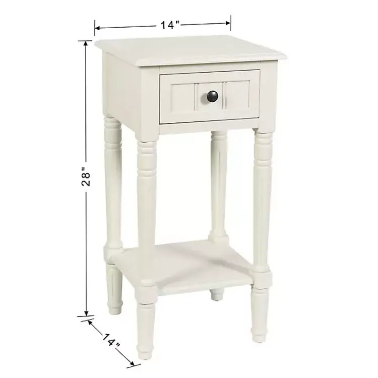 Accent & End Tables-Kirklands Home Wood Square Hampton Accent Table White