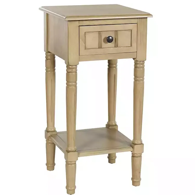 Accent & End Tables-Kirklands Home Natural Wood Square Hampton Accent Table Tan