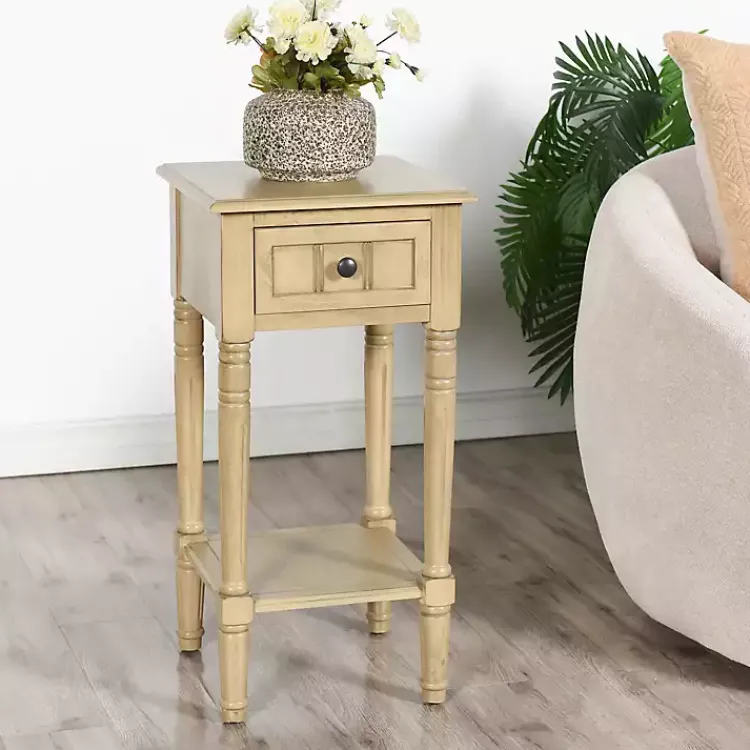 Accent & End Tables-Kirklands Home Natural Wood Square Hampton Accent Table Tan