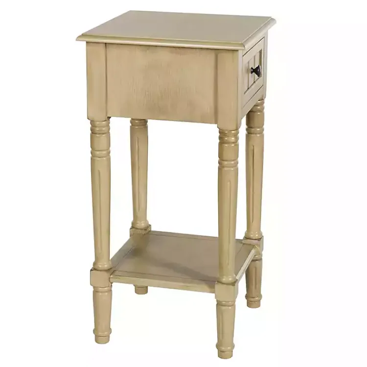 Accent & End Tables-Kirklands Home Natural Wood Square Hampton Accent Table Tan