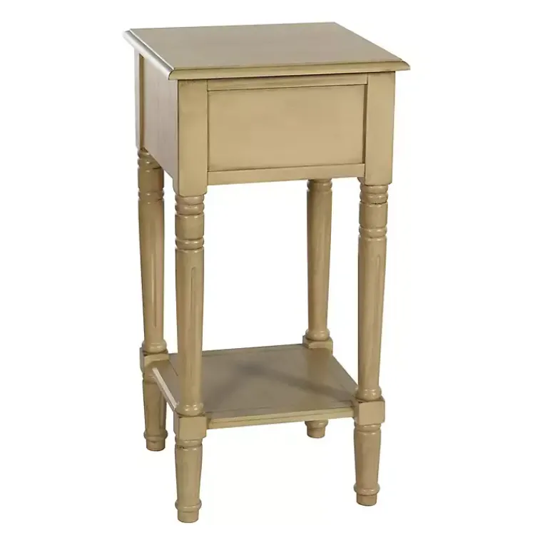 Accent & End Tables-Kirklands Home Natural Wood Square Hampton Accent Table Tan