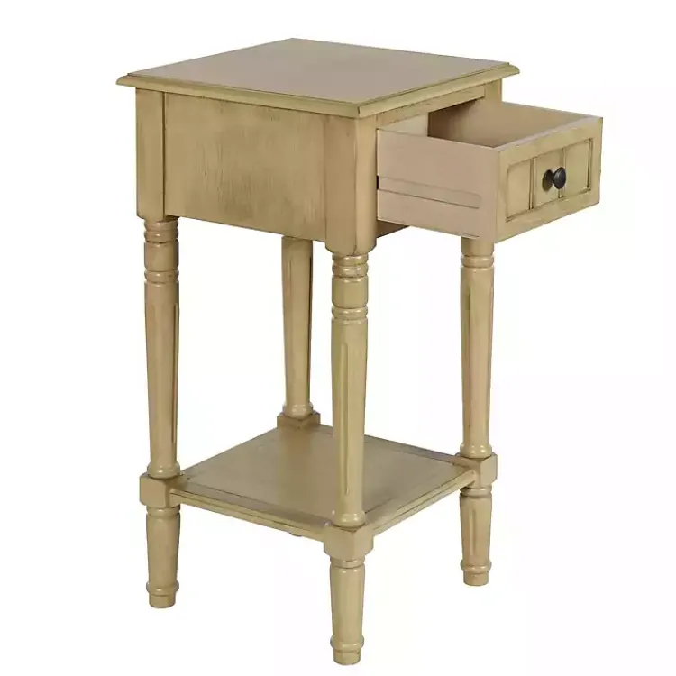 Accent & End Tables-Kirklands Home Natural Wood Square Hampton Accent Table Tan