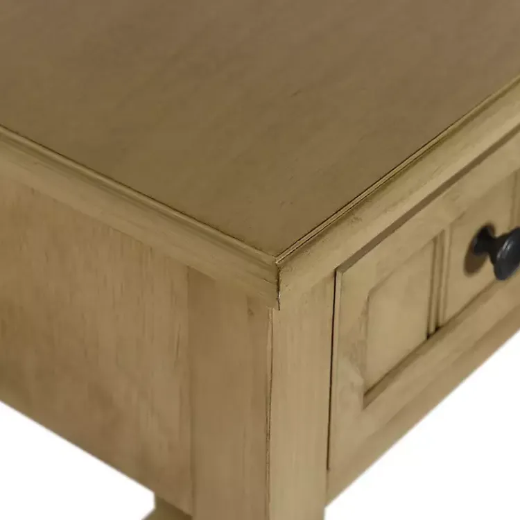 Accent & End Tables-Kirklands Home Natural Wood Square Hampton Accent Table Tan