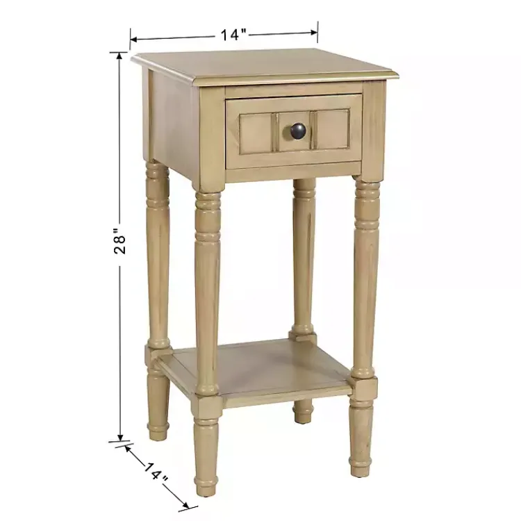 Accent & End Tables-Kirklands Home Natural Wood Square Hampton Accent Table Tan