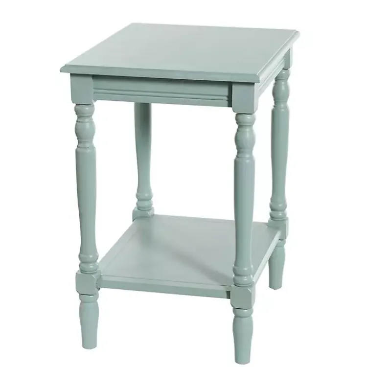 Accent & End Tables-Kirklands Home Light Wood Sybil Accent Table Blue